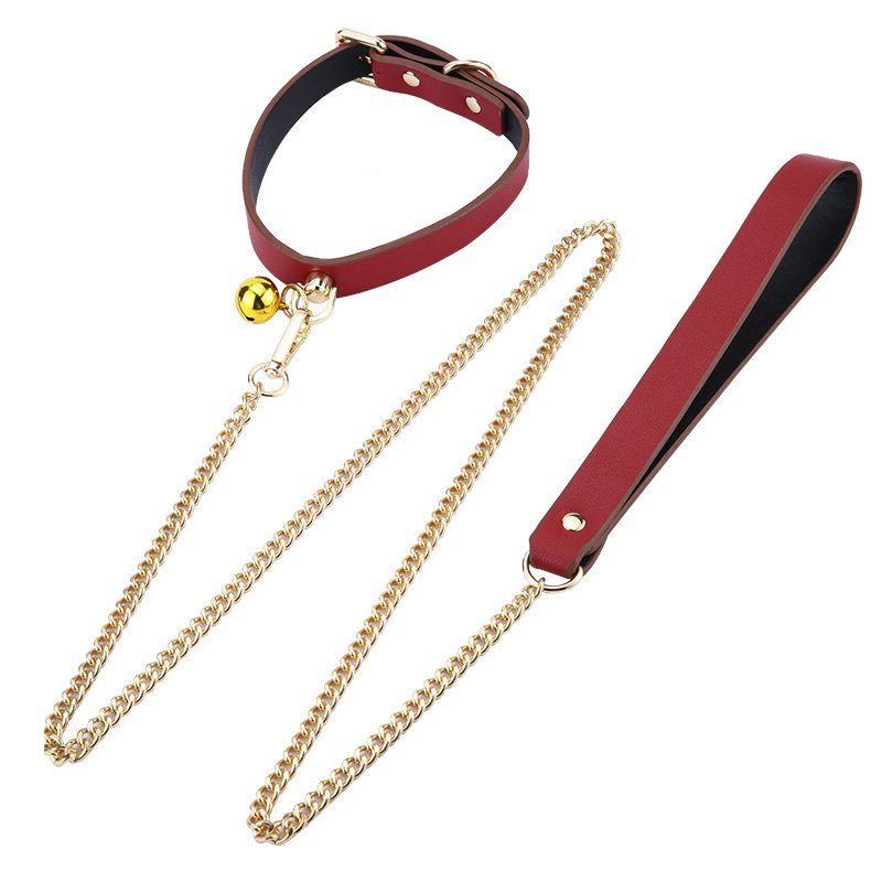 Adult Husband and Wife Bondage Gear Leather Hand Cuffs Sex Collar Spanking Paddle for Bondage Restraint Set