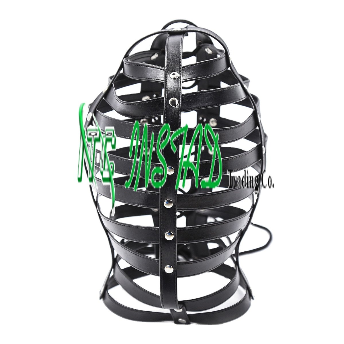 leather fetish harness hood