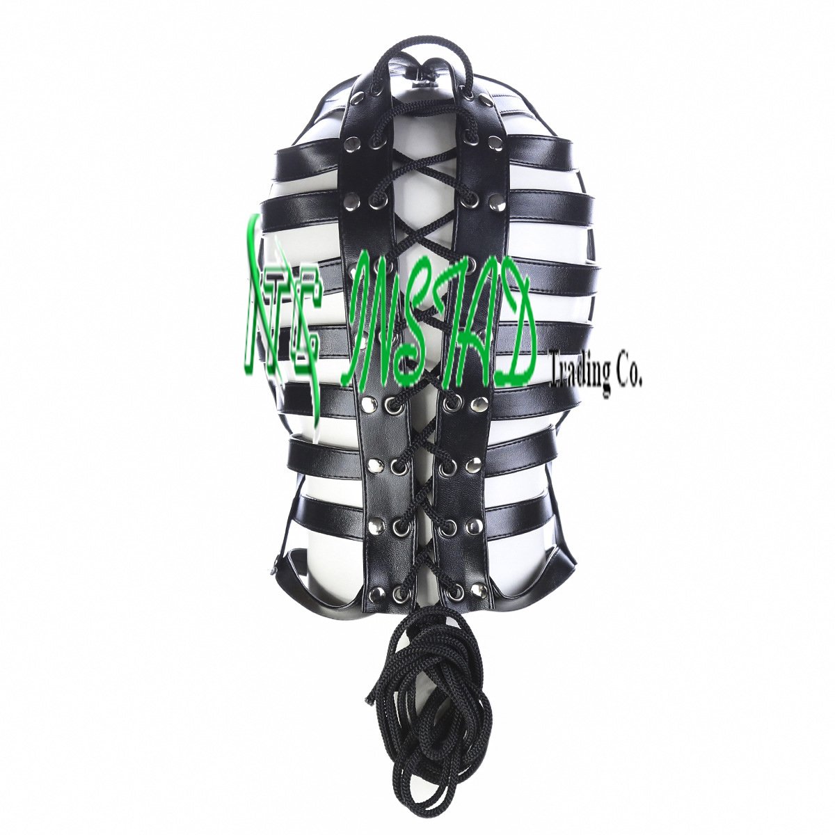 leather fetish harness hood