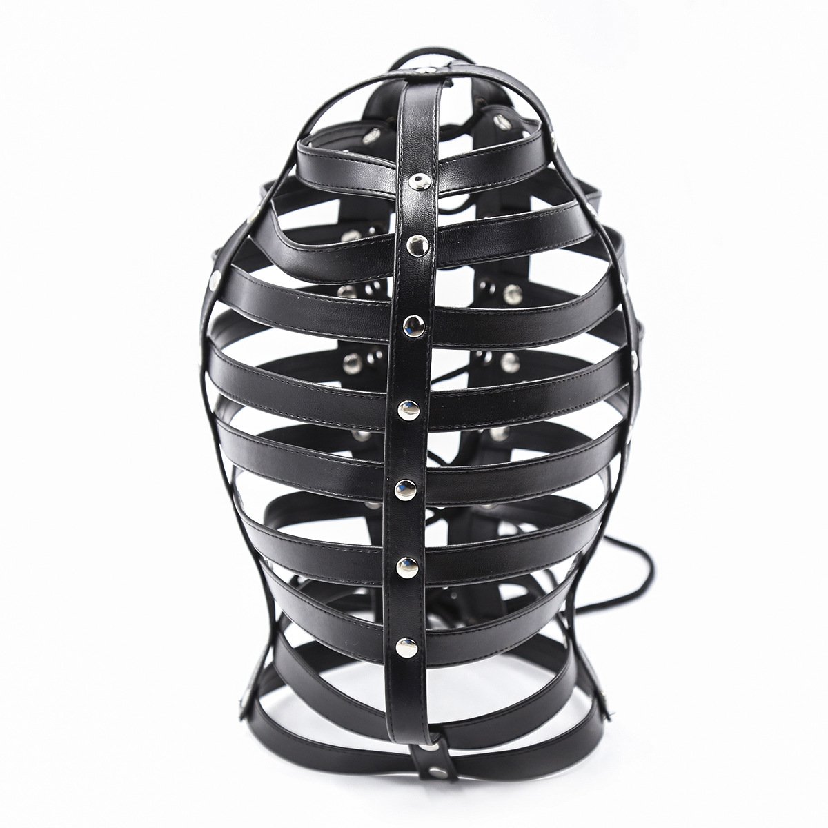 leather fetish harness hood