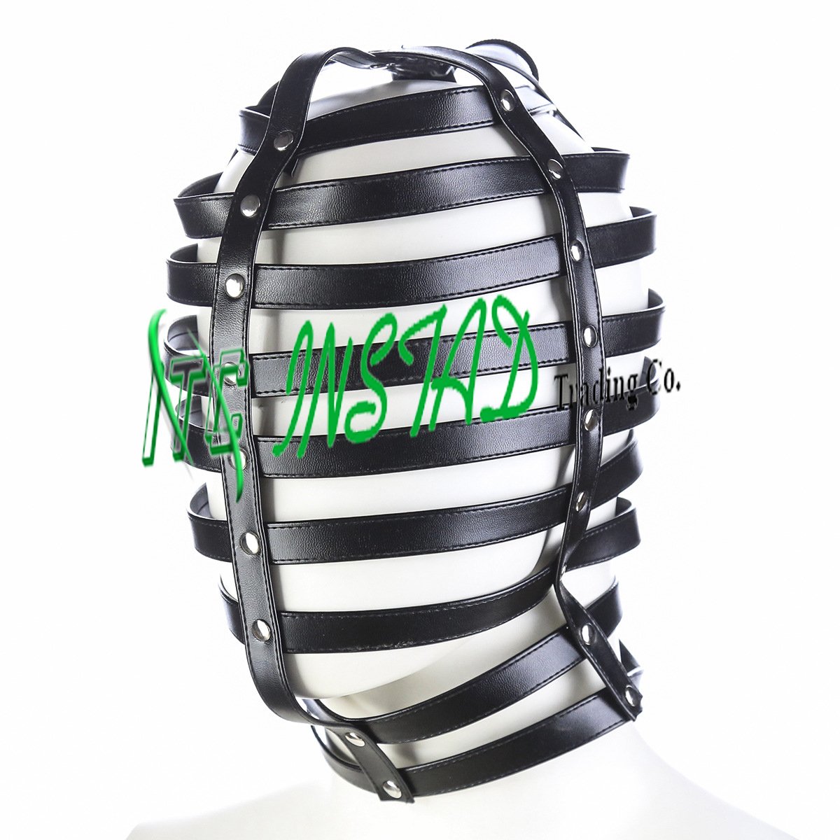 leather fetish harness hood