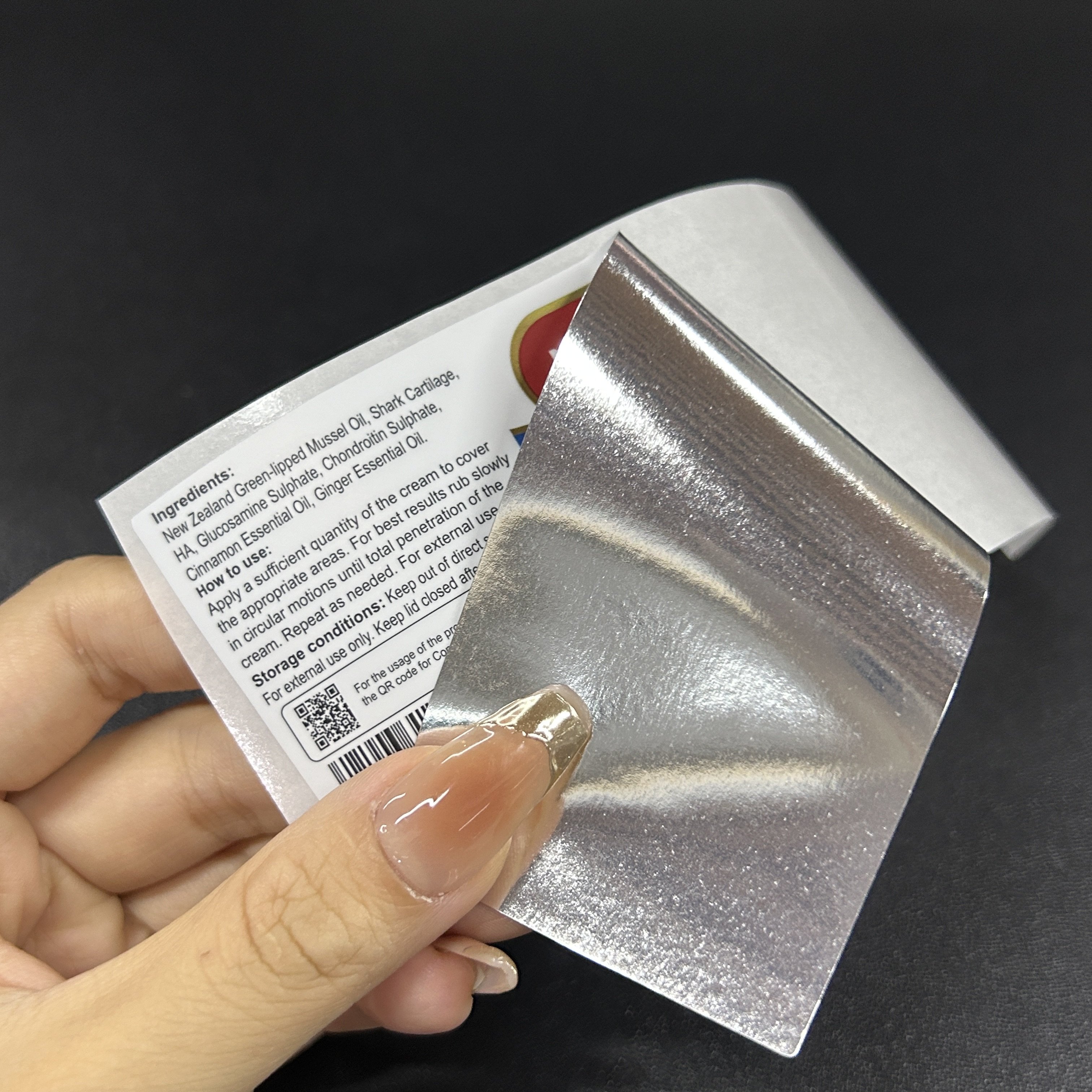 Spot Uv Bright Silver Bopp Rectangle Supplement Exquisite Custom Label Waterproof Sticker For Bottle Packaging