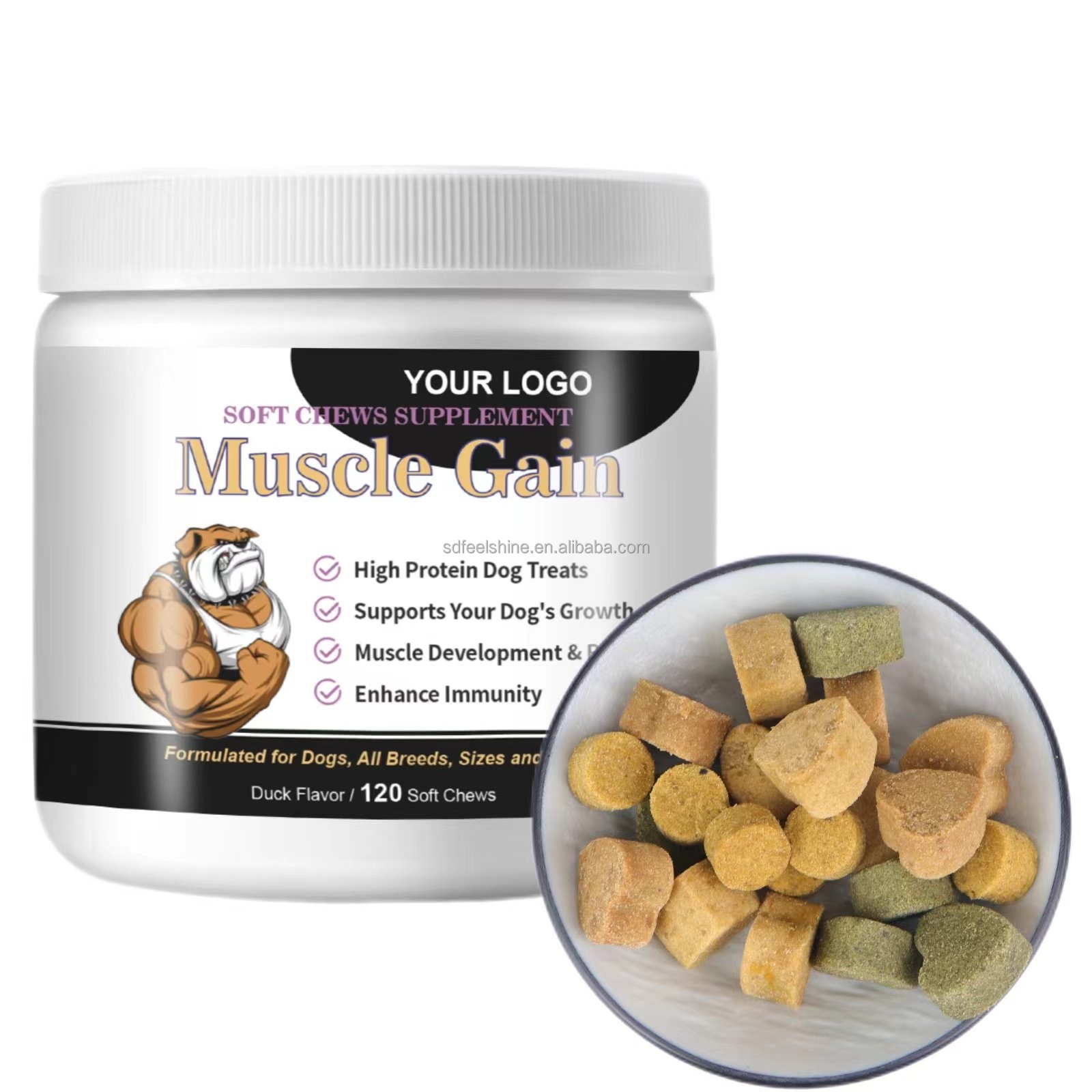 Private LabelMuscle Dog High Protein Supplements Dog Muscles Builder Soft Chews