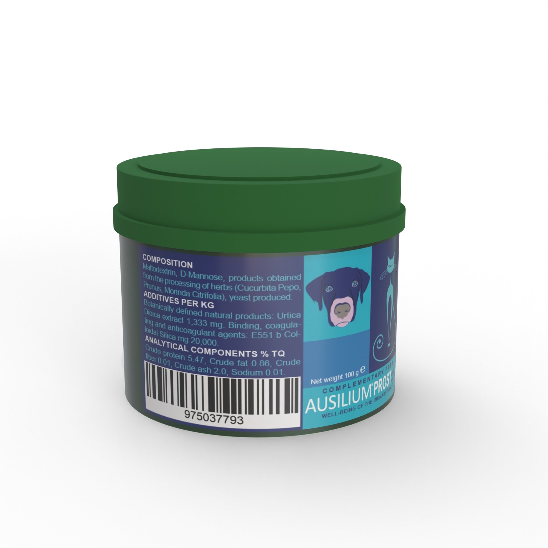 AUSILIUM PROST Food supplement Pathologies of the urinary tract and prostate of small animals Benign prostatic hyperplasia 100G
