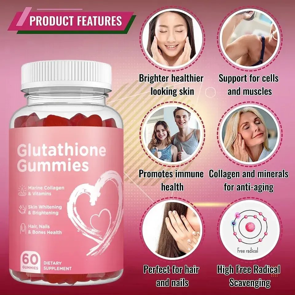 OLLI Glutathione Brightening Skin Whitening Gummies Glutathione Collagen Supplements Collagen L-glutathione Gummis