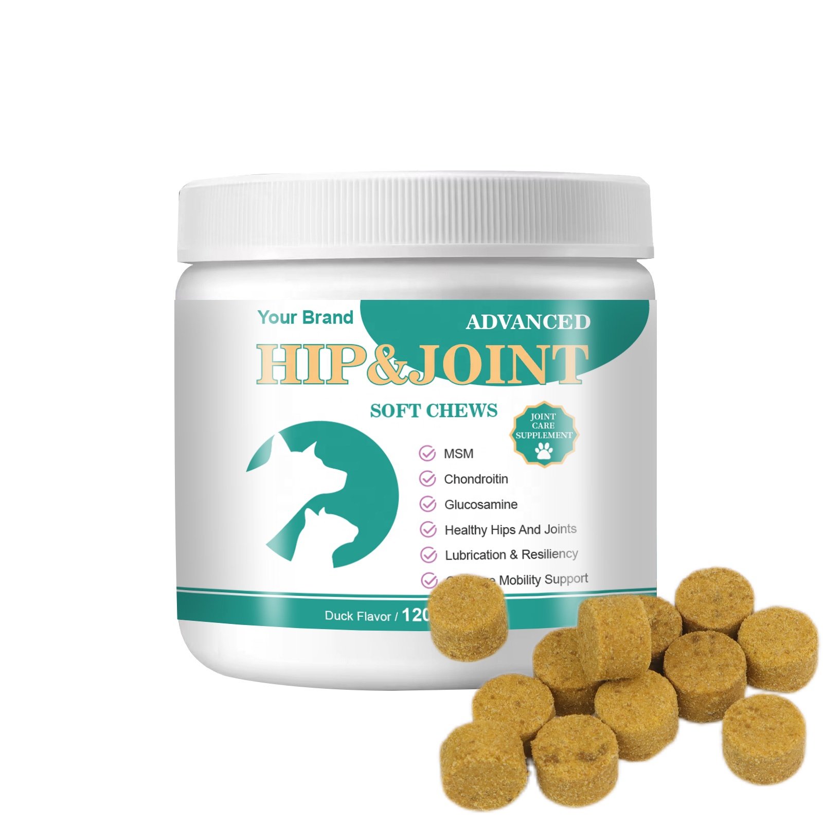 Custom Private Brand Probiotics Soft Chews for Dogs and Cats Chewable Bites Immune Supplements