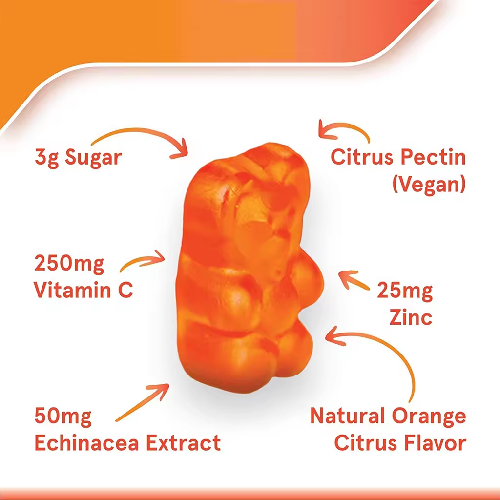 OEM PRIVATE LABEL Orange Healthcare Skin Care Skin Whitening Brightening Healthcare Supplement Vitamin C Gummies