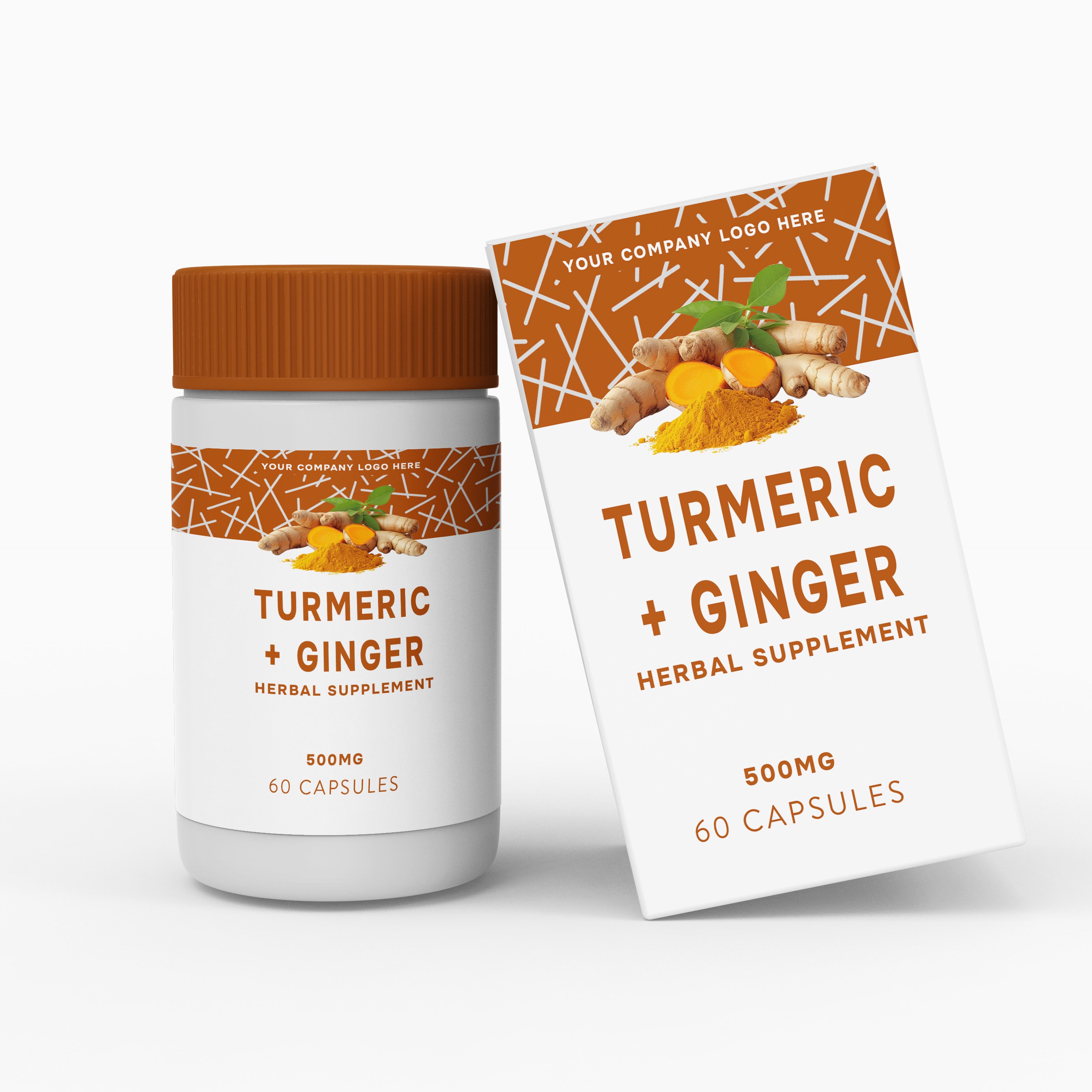 Herbal extract turmeric & ginger 60 capsules: supports joints & wellness High demand Best price for bulk buyers Root extract