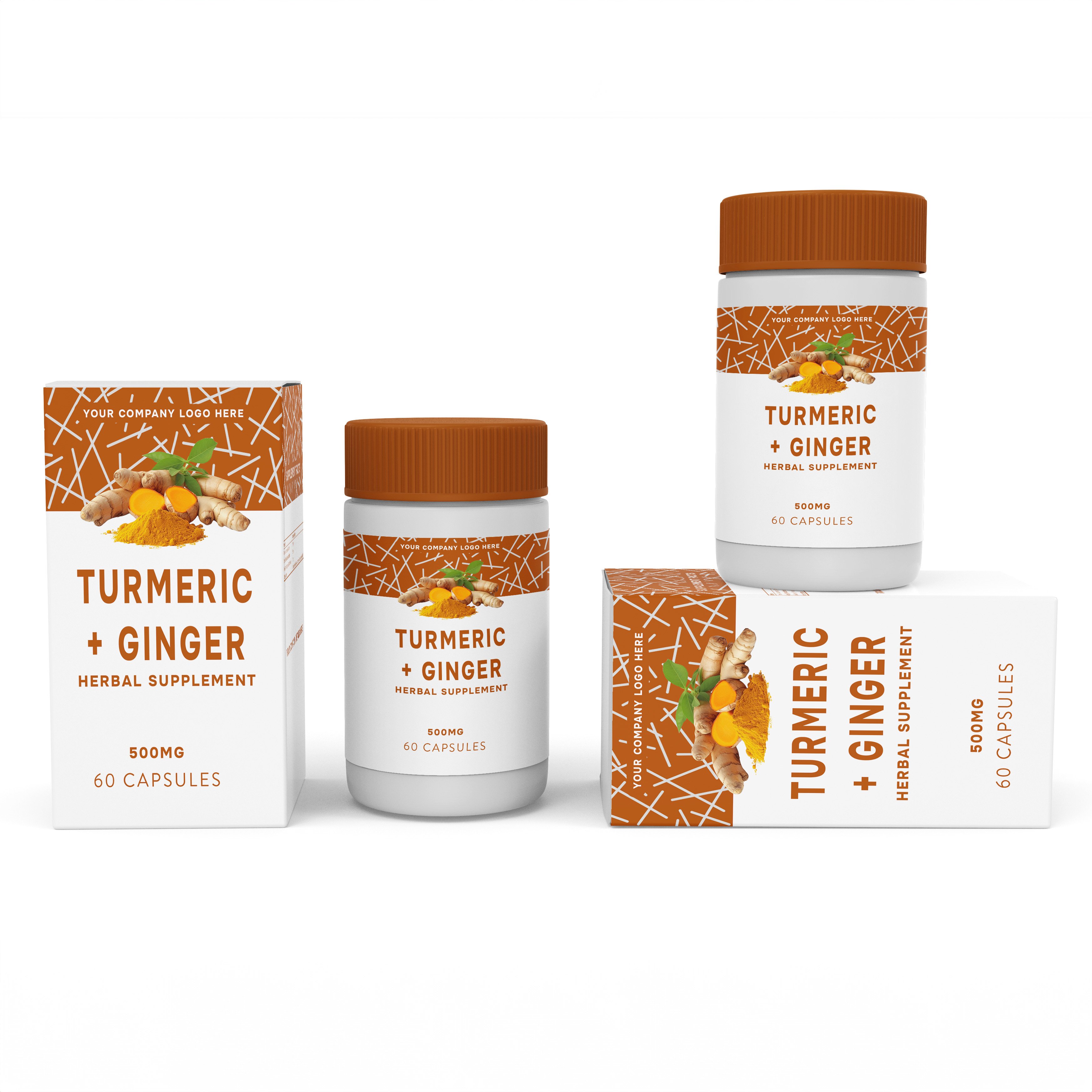 Herbal extract turmeric & ginger 60 capsules: supports joints & wellness High demand Best price for bulk buyers Root extract