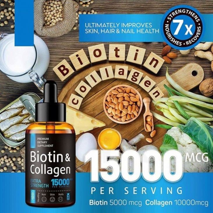 Wholesale Healthcare Supplement drops Biotin Collagen for Hair Growth Men Women