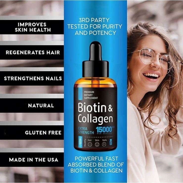 Wholesale Healthcare Supplement drops Biotin Collagen for Hair Growth Men Women