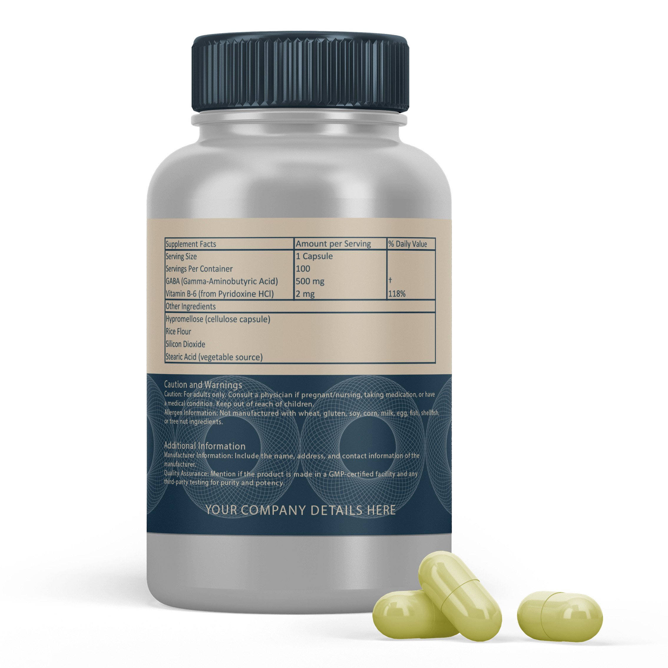 Gamma-Aminobutyric Acid(GABA) for health nutrition calm sleep & relaxation Natural formula support energy & mood for men & women