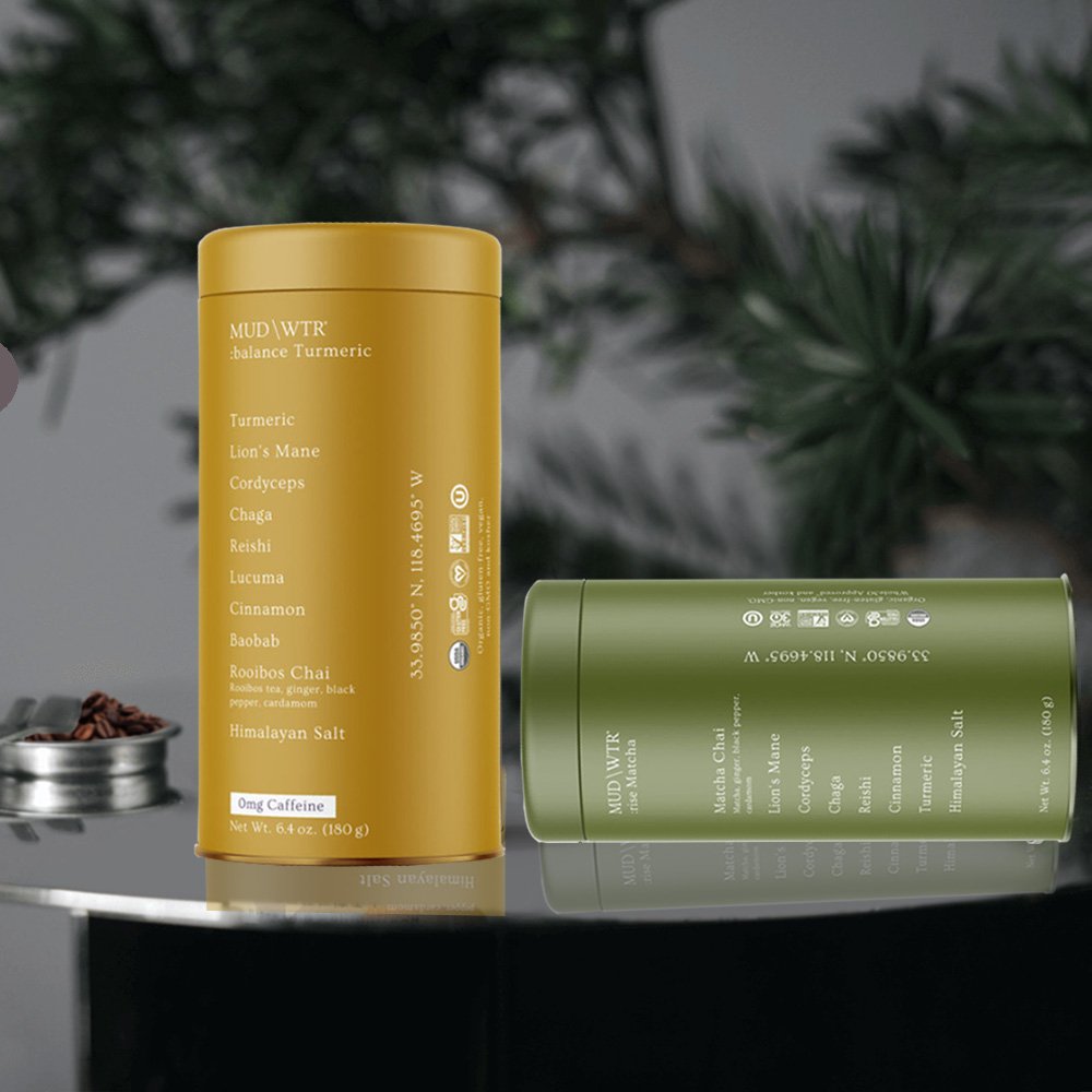 Custom airtight empty round organic mushroom coffee canister tin healthcare vitamins gummies supplements tea tin can with lid