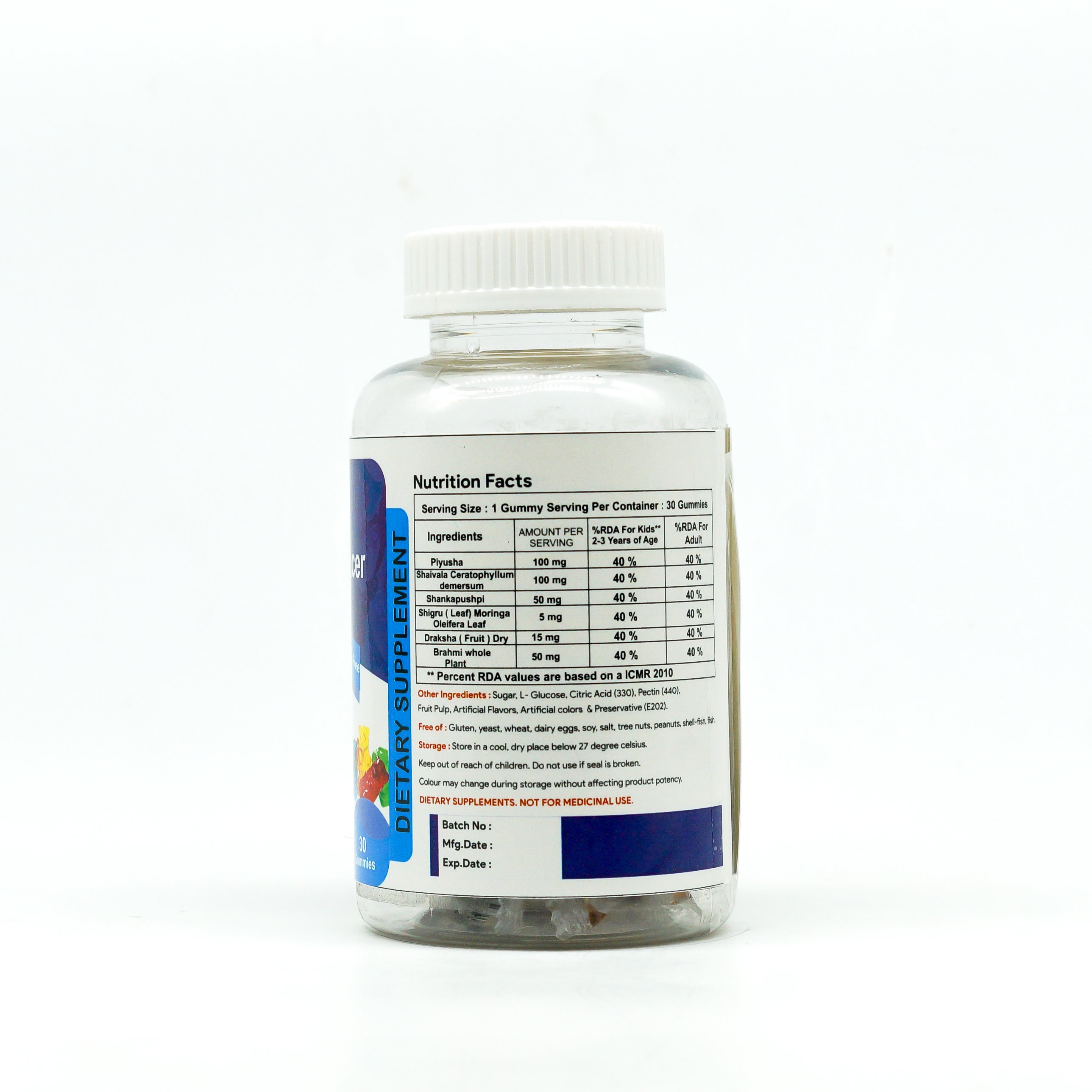 GMP Certified Focus Kids Vitamins Attention Gummy Supplement Pectin Focus Gummies for Kids Brain