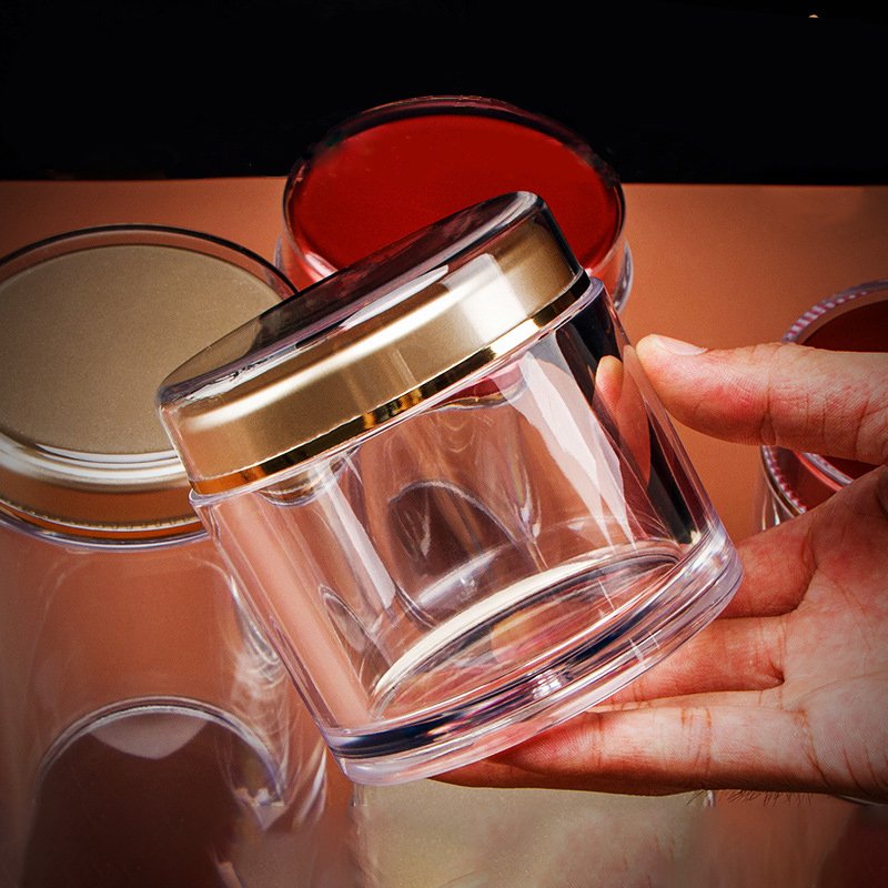 health care plastic supplement bottles packaging acrylic containers plastic jar with lid