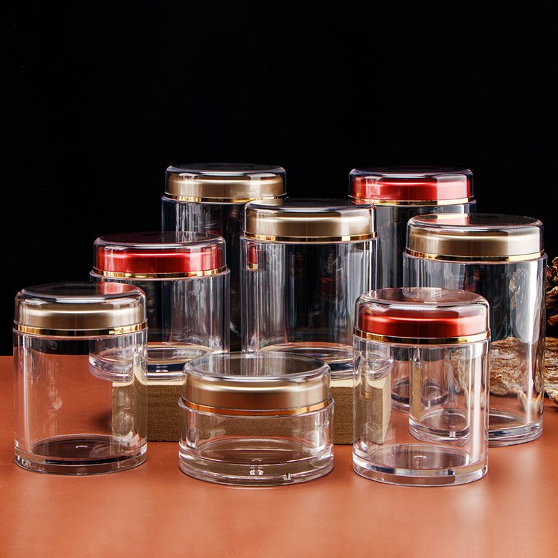 health care plastic supplement bottles packaging acrylic containers plastic jar with lid
