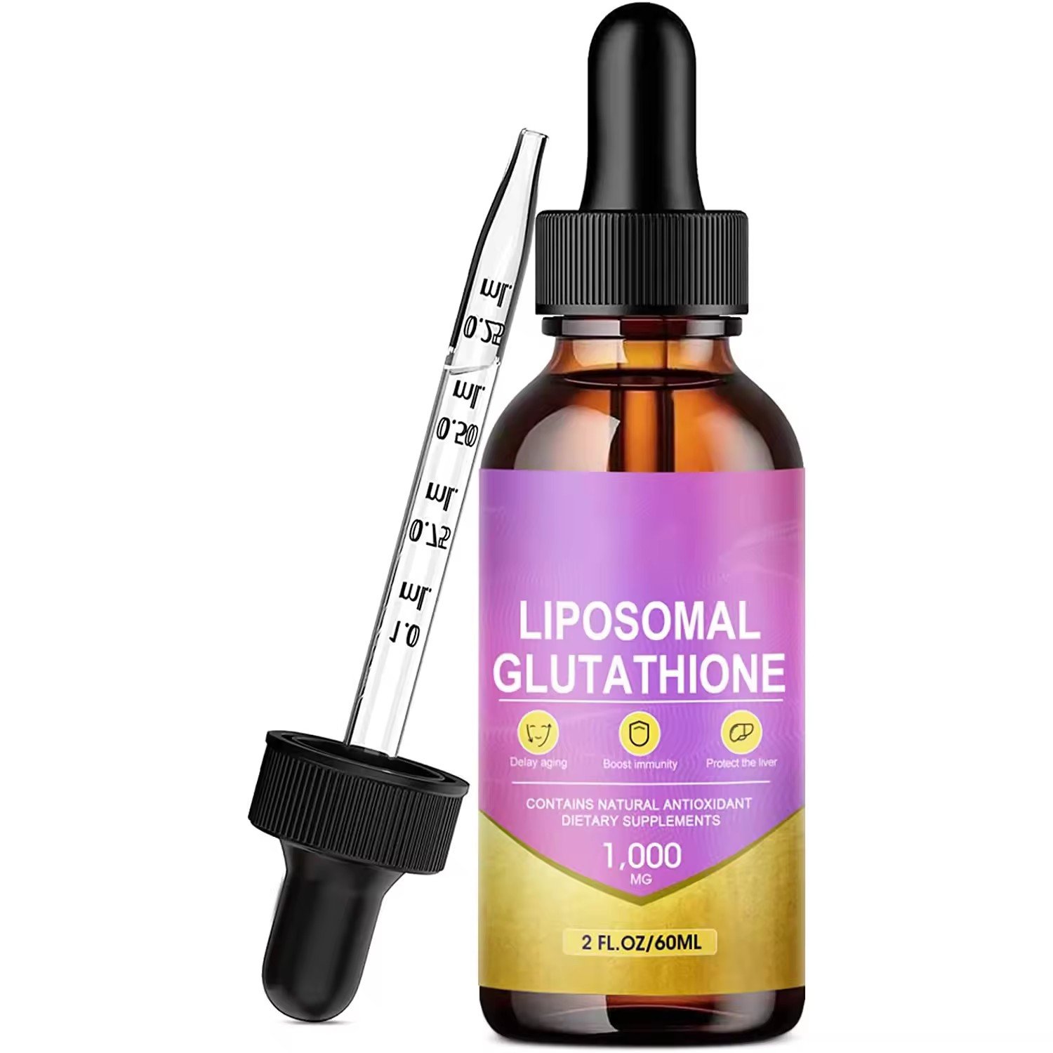 OEM Healthcare Dietary Supplement Antioxidant Skin Whitening Liquid Lightening L-Glutathione Drops