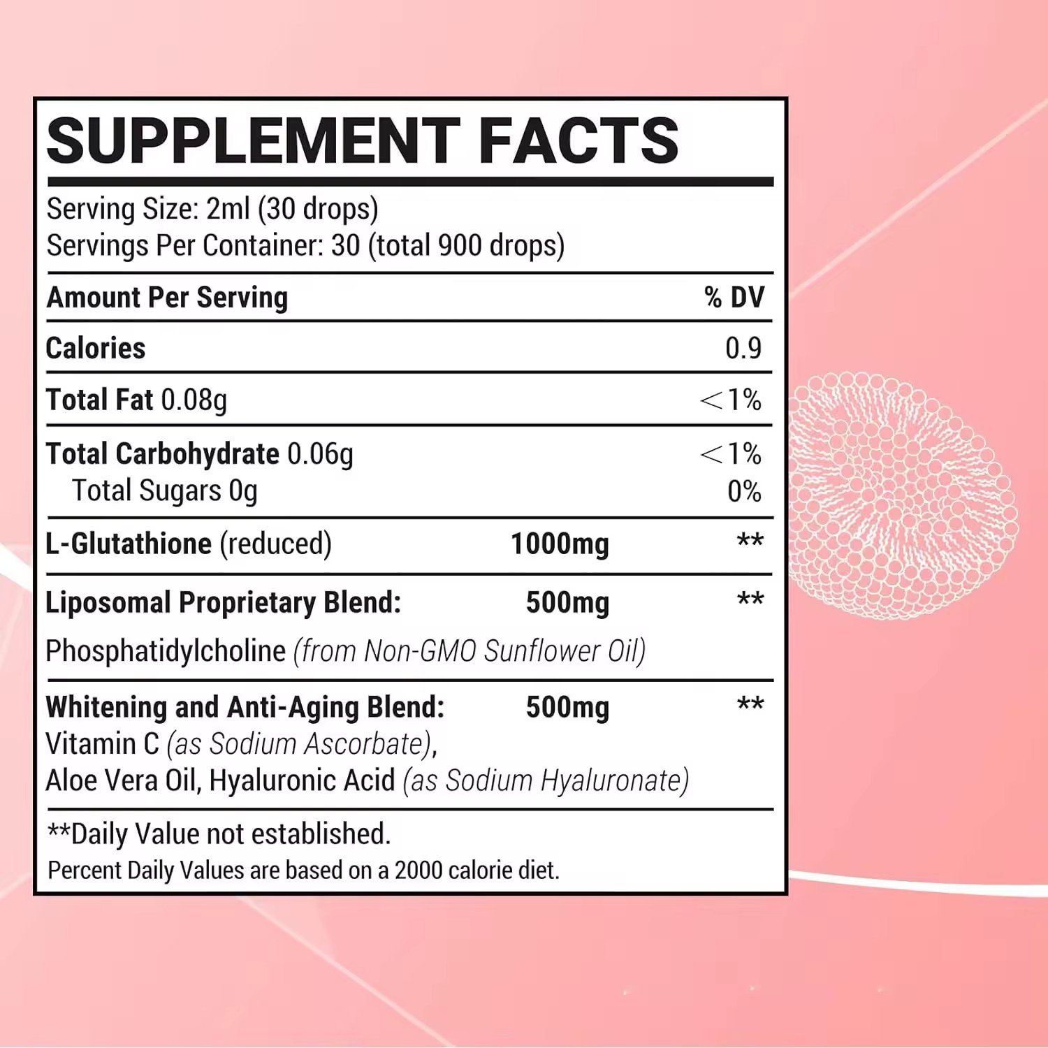 OEM Healthcare Dietary Supplement Antioxidant Skin Whitening Liquid Lightening L-Glutathione Drops