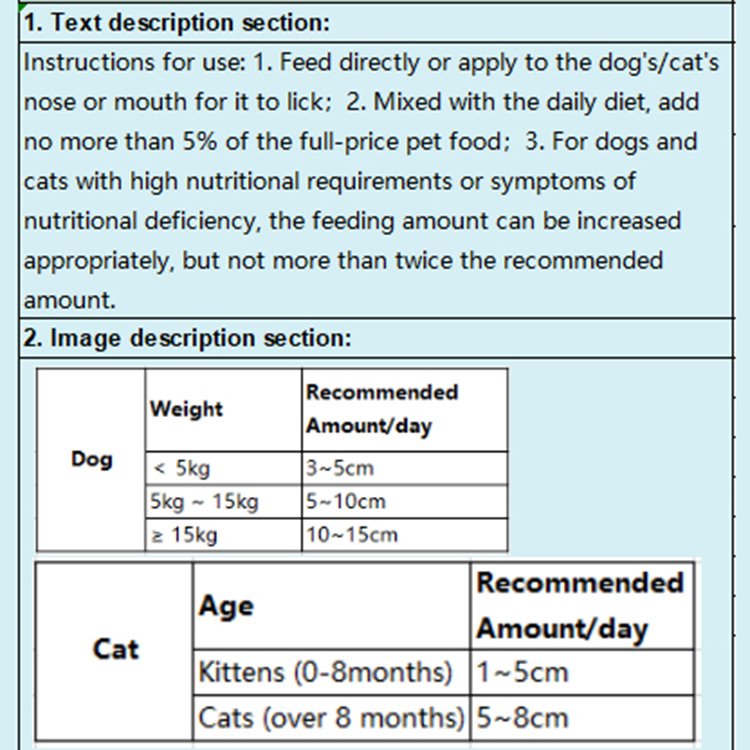 Organic cat dog pet milk joint hair probiotics health care nutrition multi vitamin Paste Cat supplement for Royal Canin