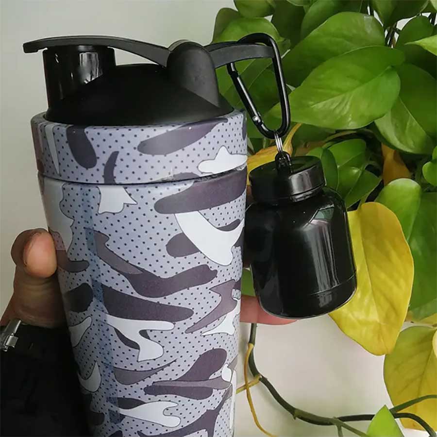 Customized Fitness Gift 100ml Protein Container Keychain Supplement Funnels Gym Whey Powder Storage Workout Box