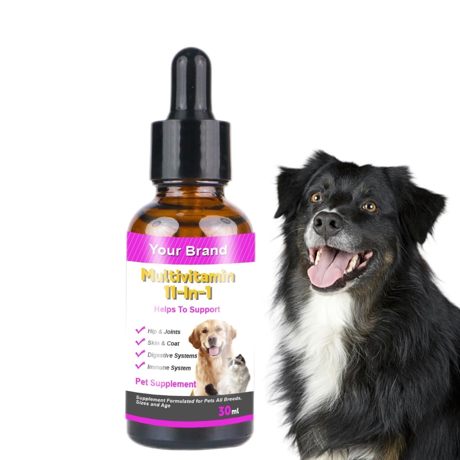 Pet Vitamins Dog Vitamins and Supplements Glucosamine Liquid Multivitamin Supplement Drops for Dogs