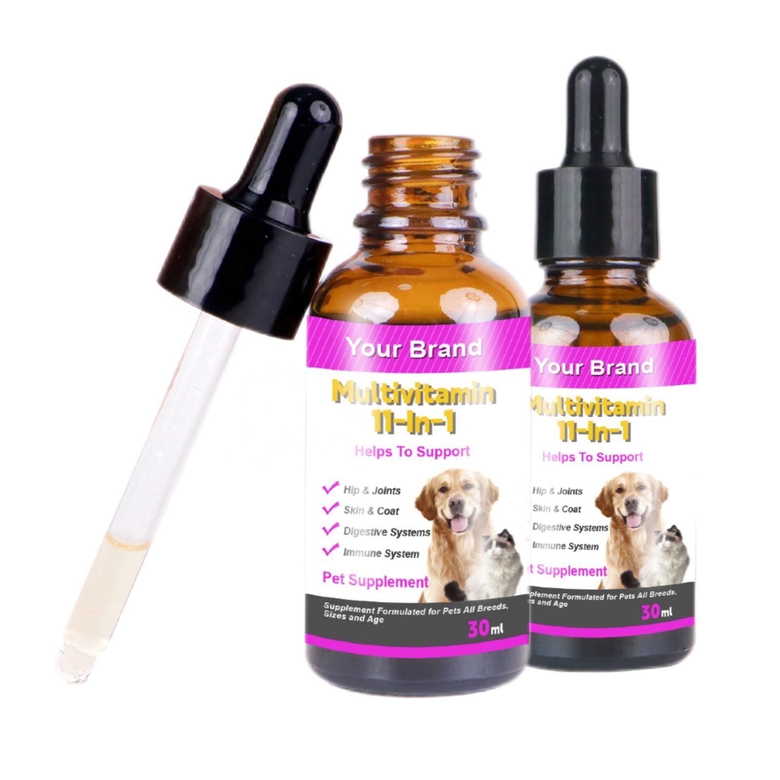 Pet Vitamins Dog Vitamins and Supplements Glucosamine Liquid Multivitamin Supplement Drops for Dogs