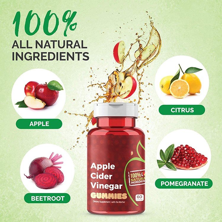 Wholesales Private Label Organic Healthcare Supplement Bear Vegan Slimming Lose Weight Loss ACV Cider Vinegar Gummies