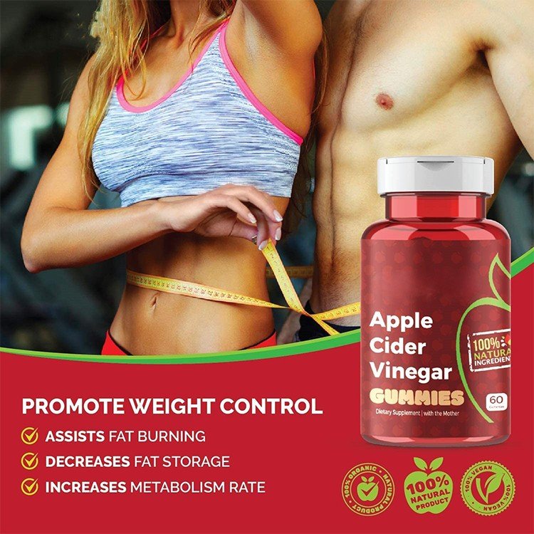 Wholesales Private Label Organic Healthcare Supplement Bear Vegan Slimming Lose Weight Loss ACV Cider Vinegar Gummies