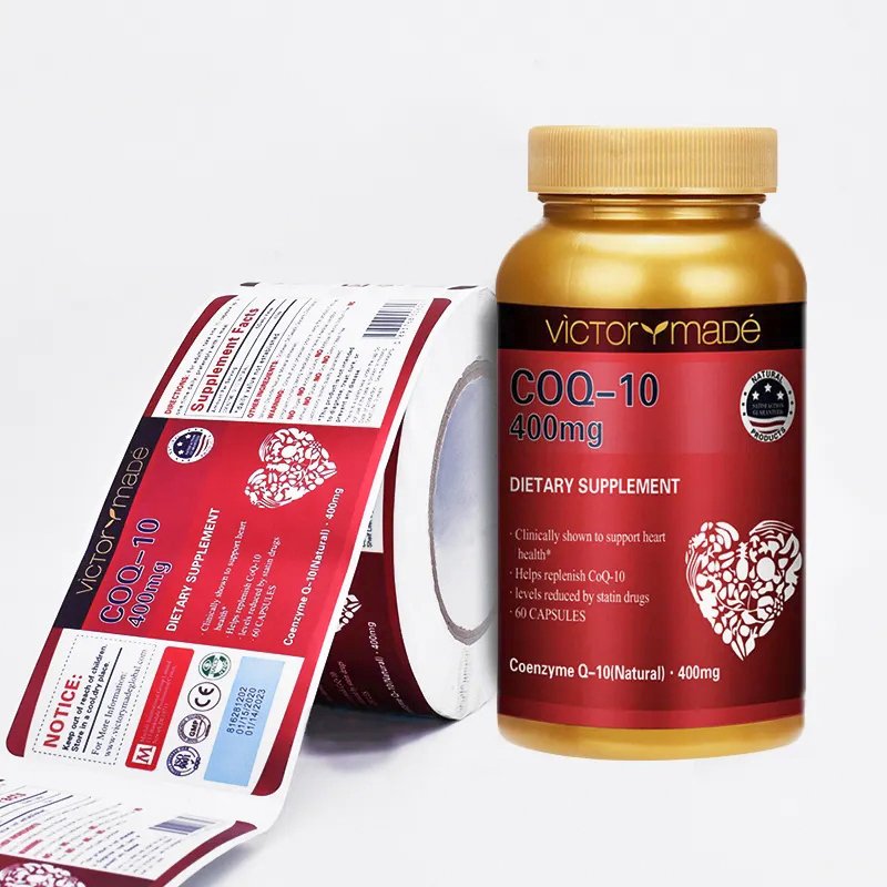 Custom Printing Healthcare Medicine Packaging Label Stickers Pill Bottle Vitamin Labels For Bottles Supplement Label
