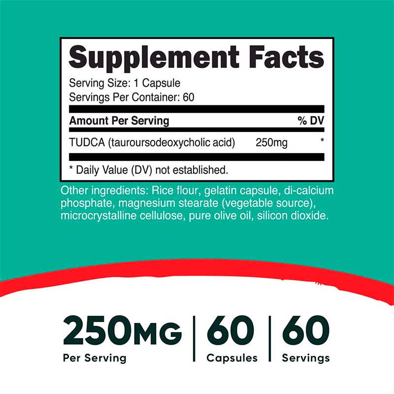 Private label Premium Quality Liver Support Supplement Liver Health Aid 60 Capsules 250mg Tudca Bile Salt TUDCA Capsules