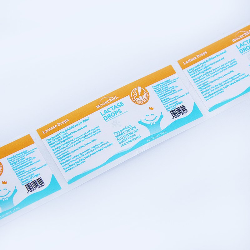 custom roll shiny pantone gold printing waterproof stickers glossy medical healthcare supplement bottle labels