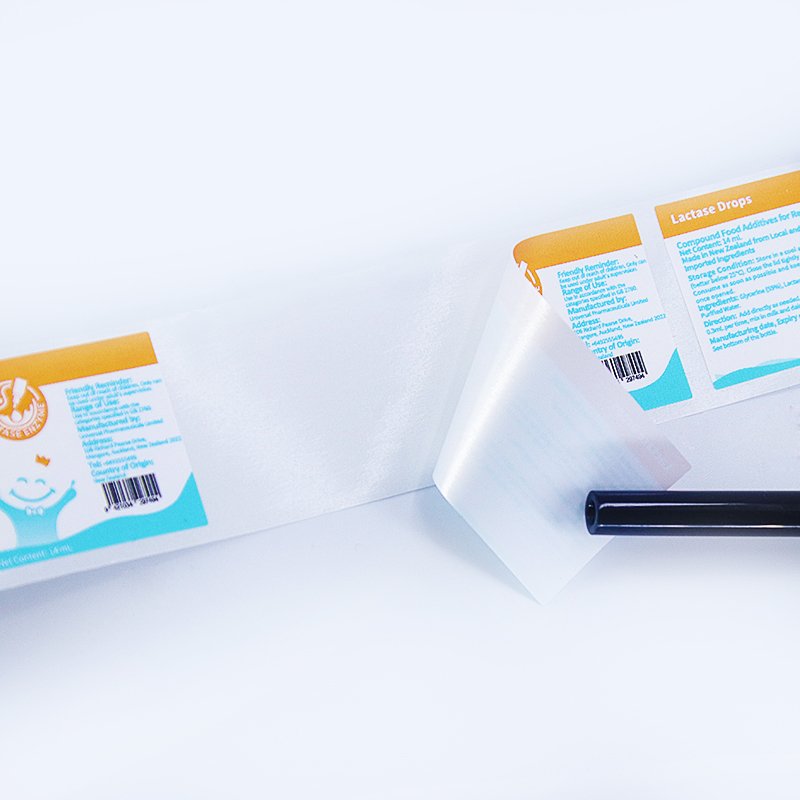 custom roll shiny pantone gold printing waterproof stickers glossy medical healthcare supplement bottle labels