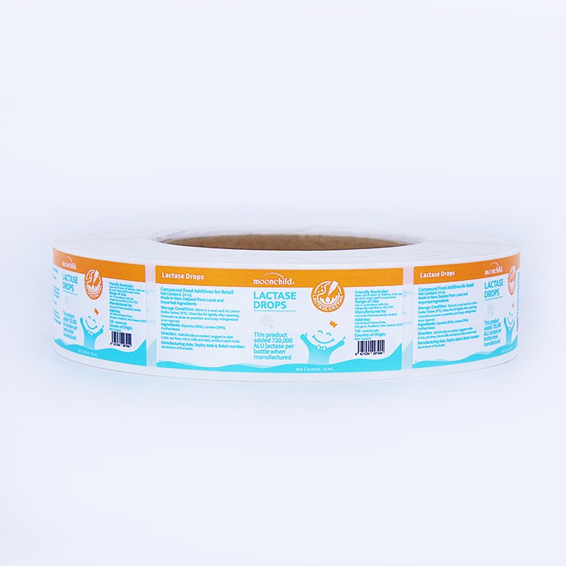 custom roll shiny pantone gold printing waterproof stickers glossy medical healthcare supplement bottle labels