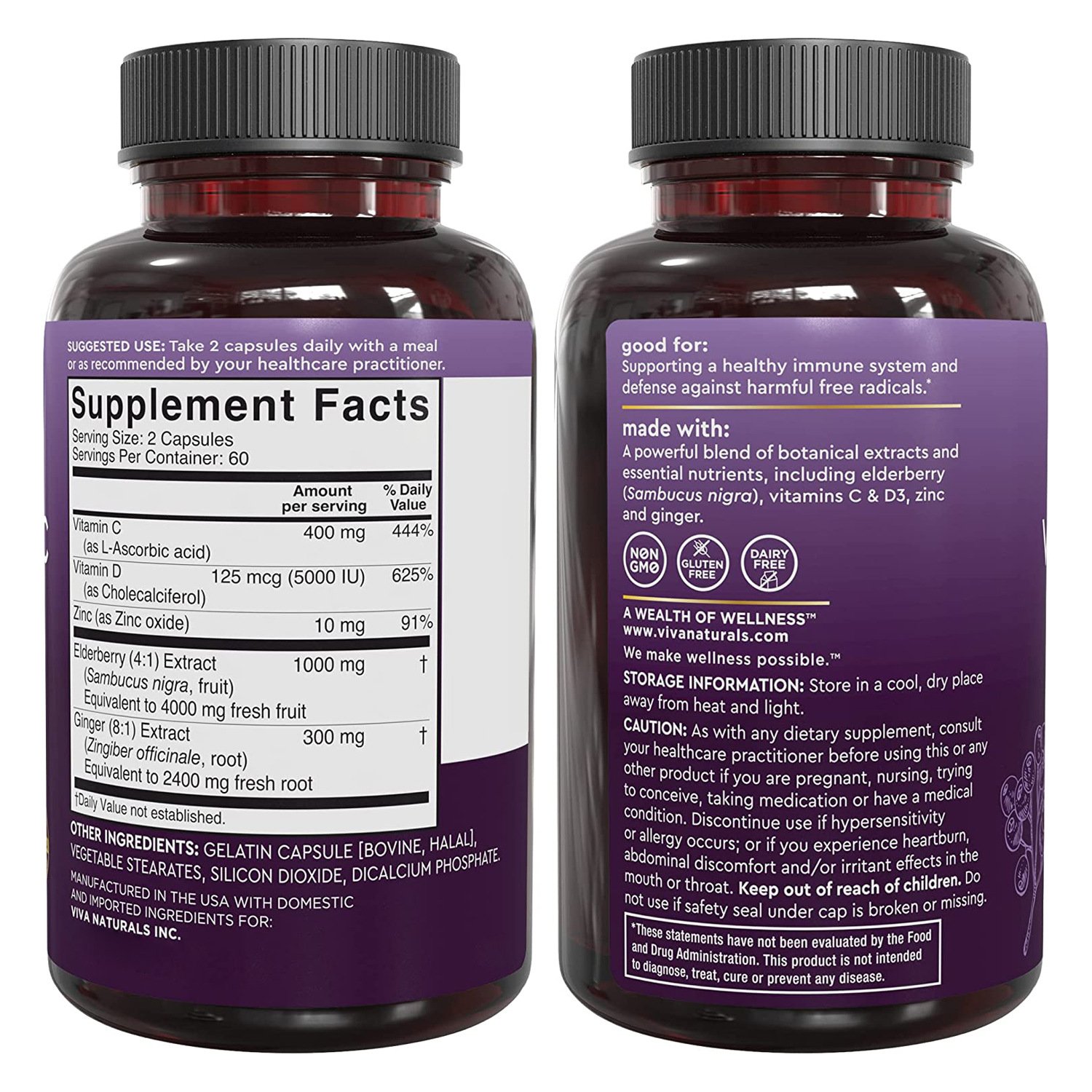 Organic Pure Natural Herbs healthcare Supplement Black Elderberry Powder Extract Multivitamin Elderberry Chewable Capsules