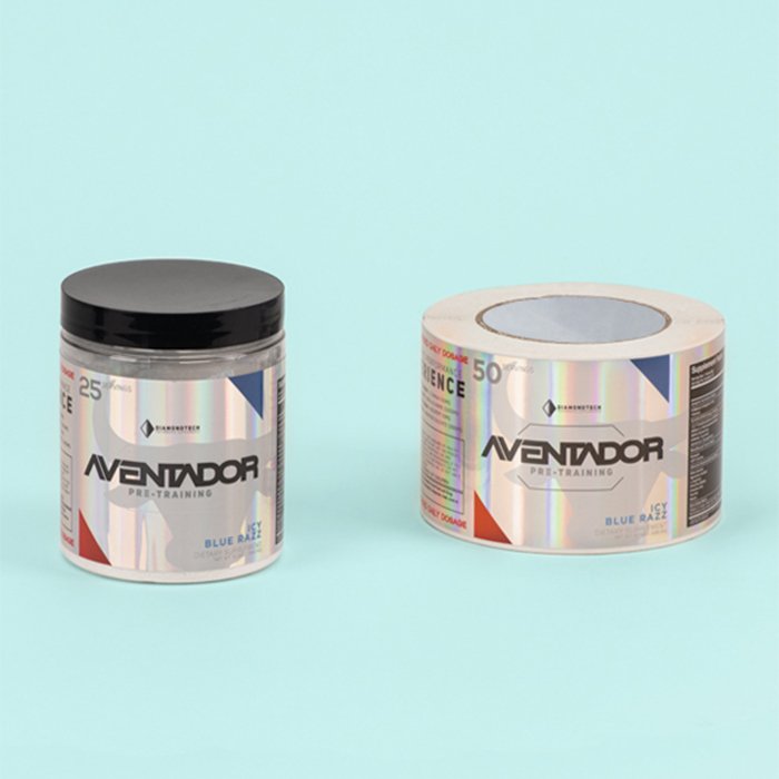 custom holographic healthcare supplement labels , hologram foil metallic effect bottle sticker printing