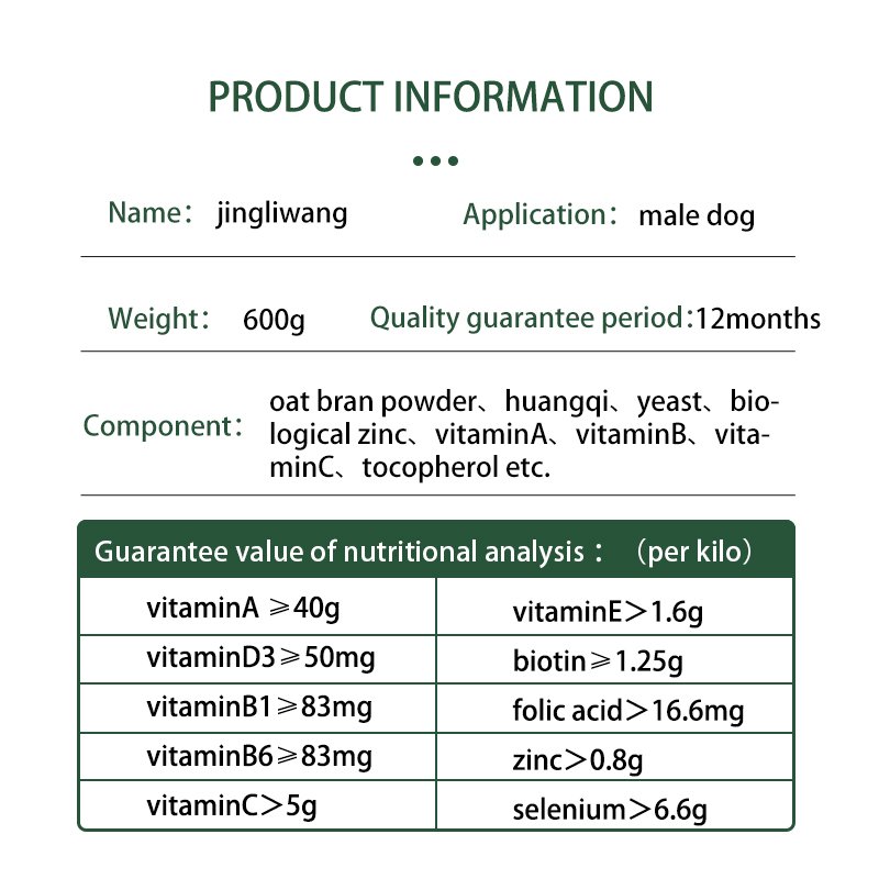 Jingliwang for male dog improving sperm quality vailty Sperm motility semen kennel Veterinary Instrument equipment veterinary