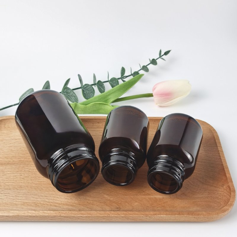 60cc 80ml 100ml 120ml 150ml Empty Supplement Healthcare Medicine amber Black frosted clear Capsule Bottle with Black Lid