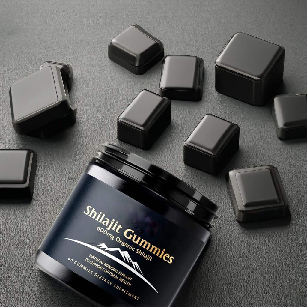 Private Label Shilajit Gummy Candy Dietary Fiber Pure Himalayan Organic Fudge Healthcare Supplement Shilajeet Gummies