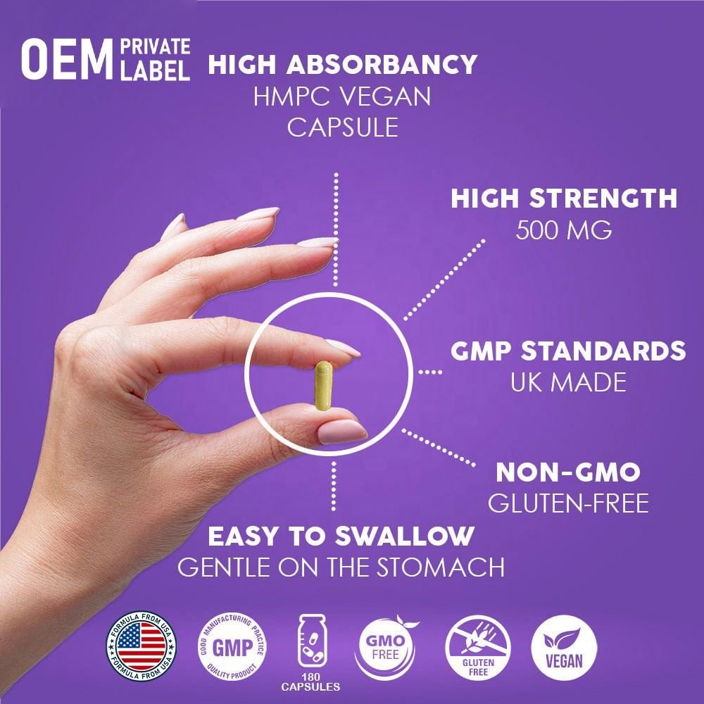 Private Label Quercetin Capsules supplement Boost Immunity Nootropics Vitamins Cellular Quercetin capsules Dihydrate Supplement