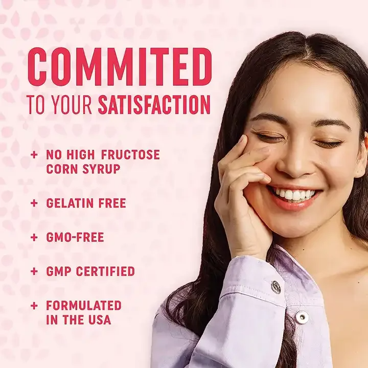 Collagen gummies Strawberry Gummi Whitening skin acne freckle smooth skin hair Private Label healthcare supplements Gummies