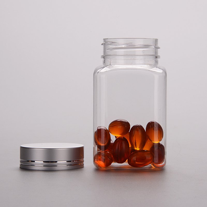 100ml PET food grade square shape vitamin pill tablet capsule packing bottle Bottle Container