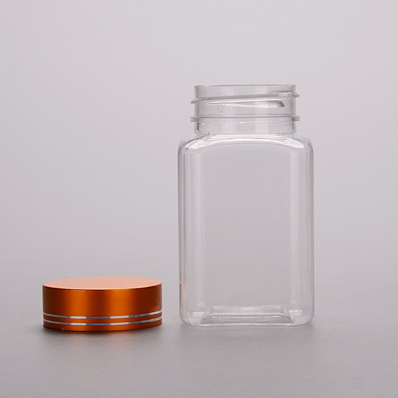 100ml PET food grade square shape vitamin pill tablet capsule packing bottle Bottle Container