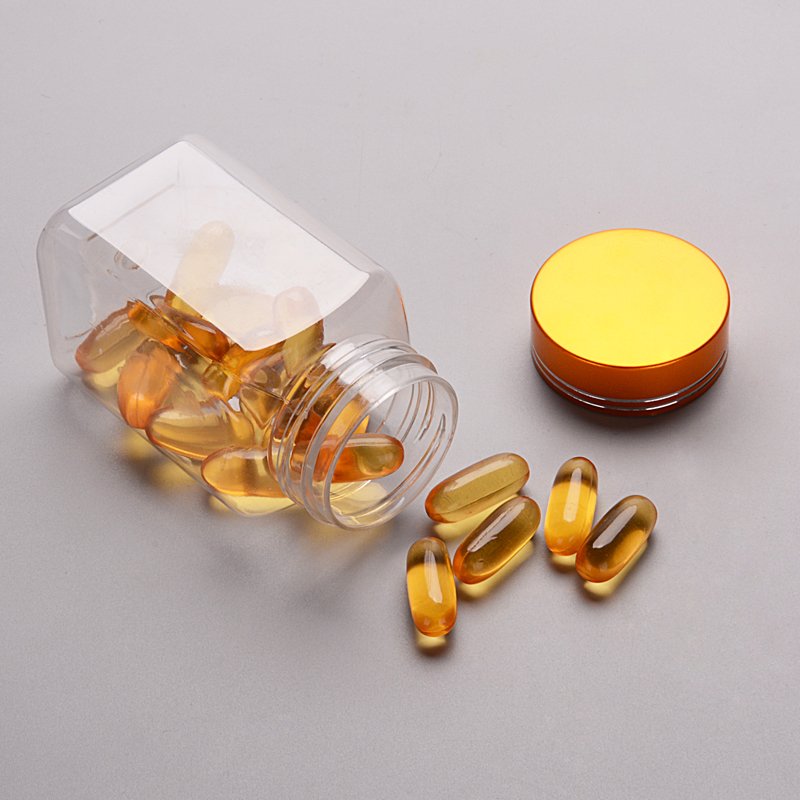 100ml PET food grade square shape vitamin pill tablet capsule packing bottle Bottle Container
