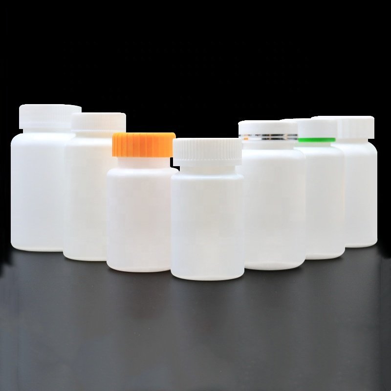 HDPE Plastic Pill Bottles Medical Container White Empty Healthcare Food Herbal Supplement Vitamin Capsule Bottle Custom Print