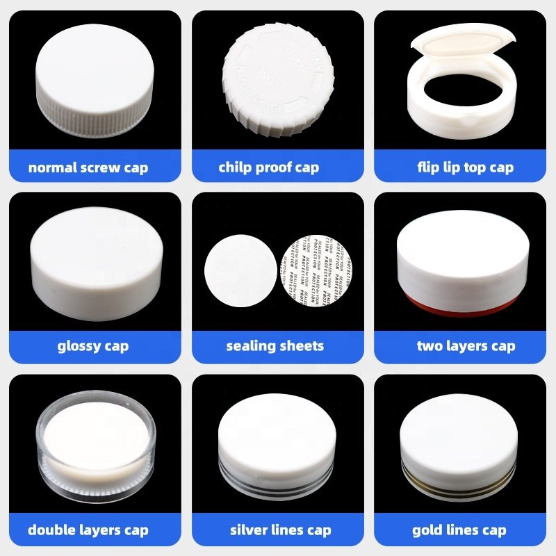 HDPE Plastic Pill Bottles Medical Container White Empty Healthcare Food Herbal Supplement Vitamin Capsule Bottle Custom Print