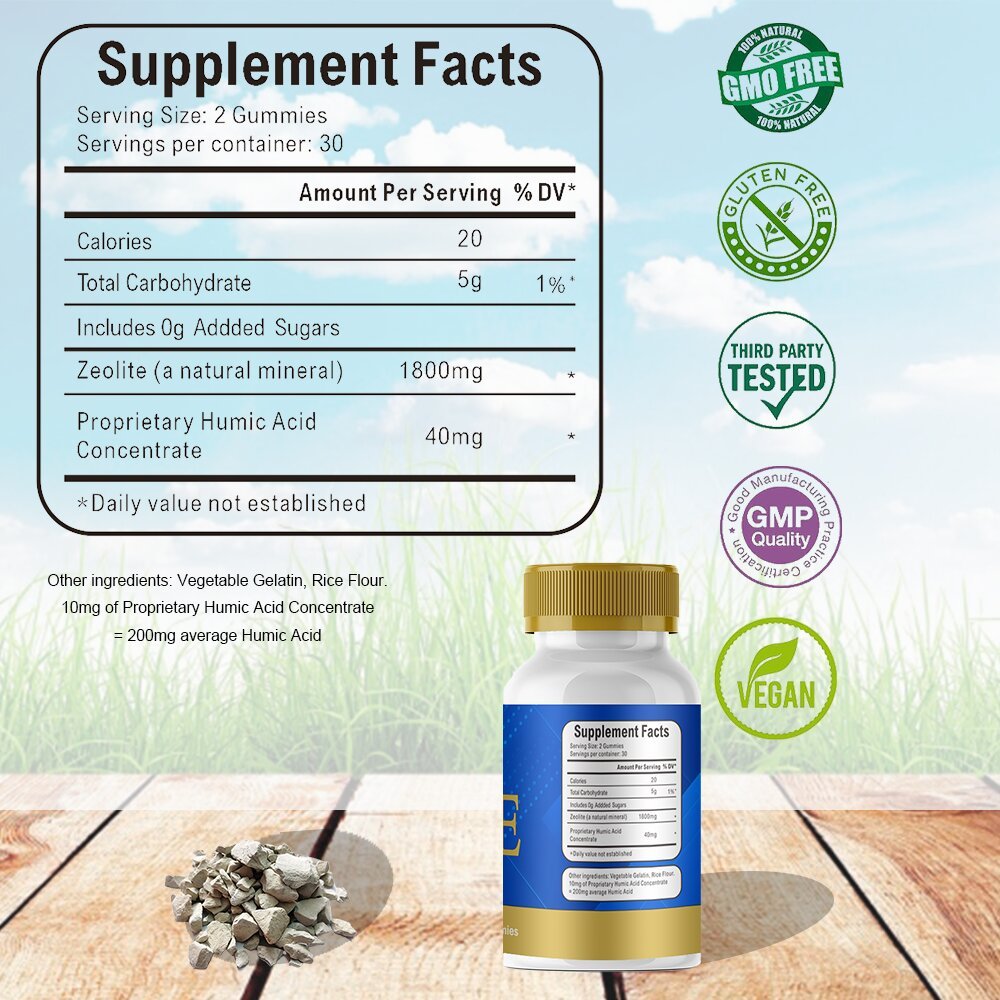 Activated Zeolite gummies Hot sales gummy healthcare support health strength supplement Activated Zeolite gummies