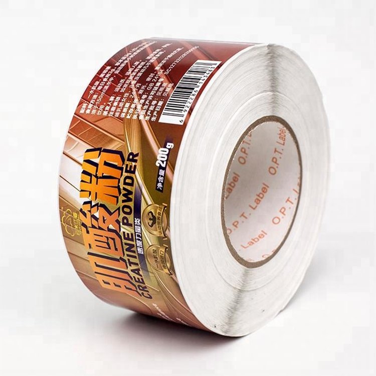 high quality custom self adhesive roll waterproof bottle packaging printing healthcare supplement labels sticker