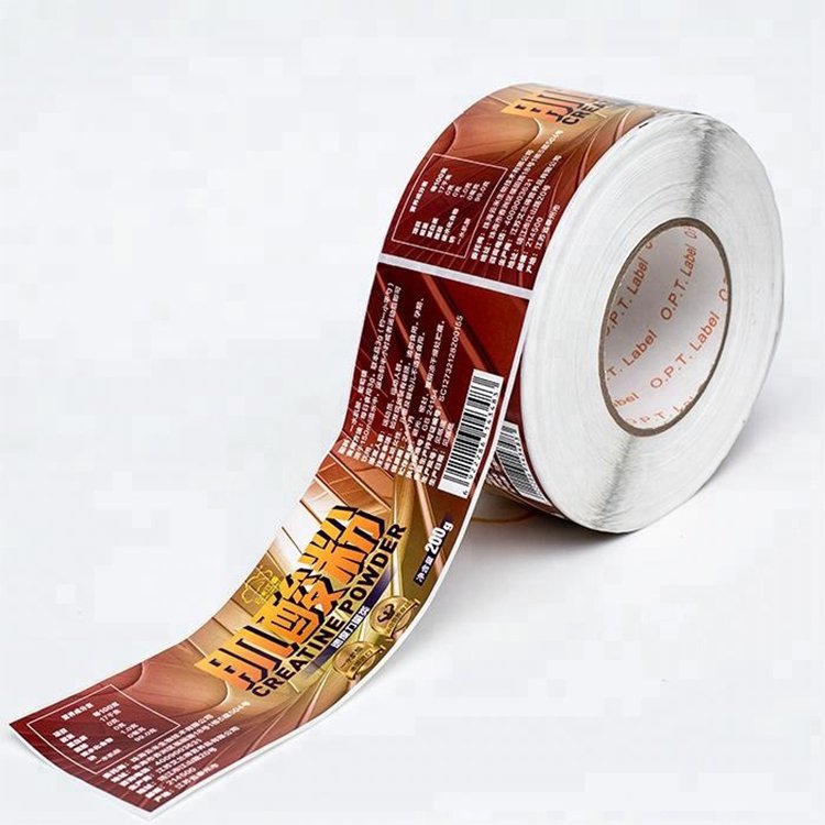 high quality custom self adhesive roll waterproof bottle packaging printing healthcare supplement labels sticker