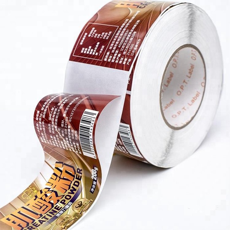 high quality custom self adhesive roll waterproof bottle packaging printing healthcare supplement labels sticker