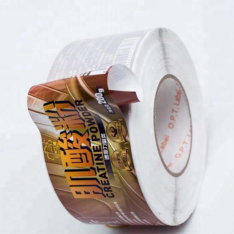 high quality custom self adhesive roll waterproof bottle packaging printing healthcare supplement labels sticker